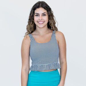 NEW Senita Athletics Ruby Cropkini in Black Houndstooth Size Large